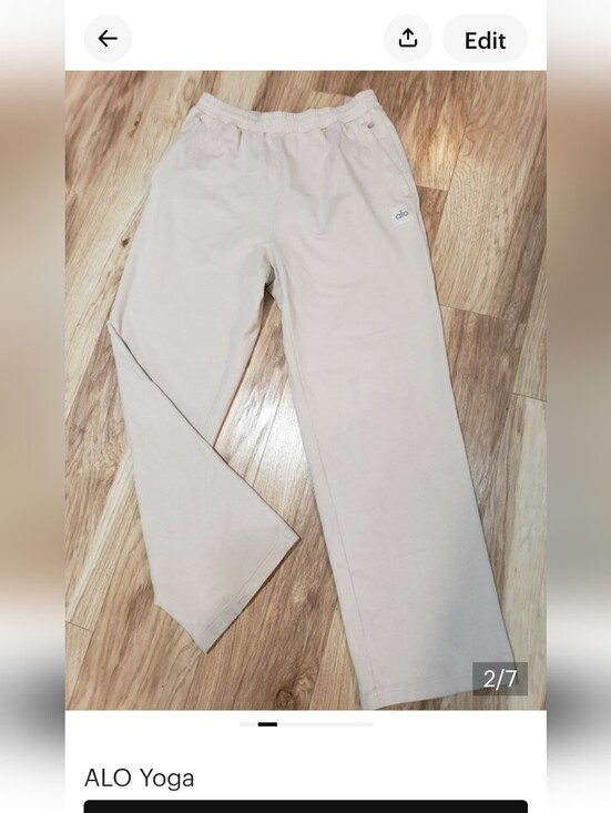 ALO Yoga Other - alo Yoga Double Take Straight Pant Mens Large Beige Relaxed Oat Milk Color